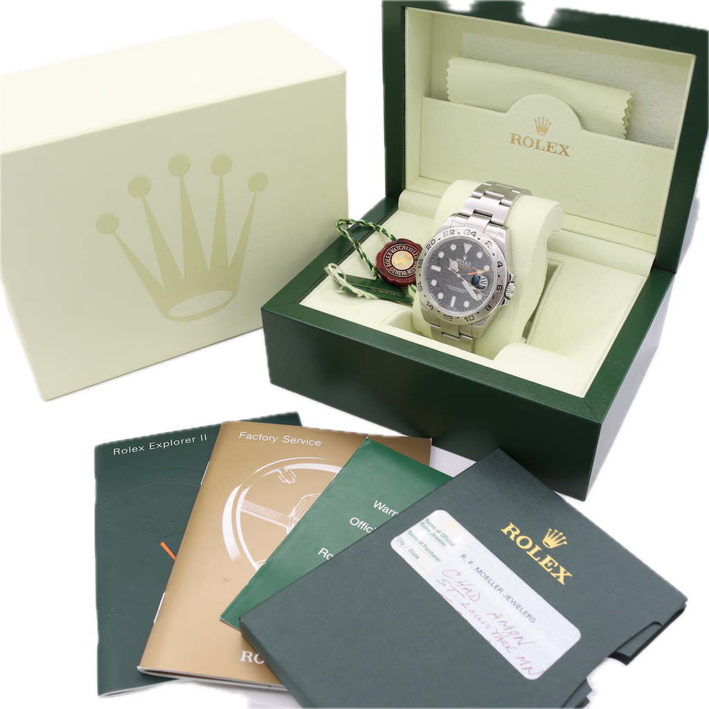 2010 Rolex 216570 Explorer 2 Men's Automatic Wristwatch Swiss SteelFull Kit