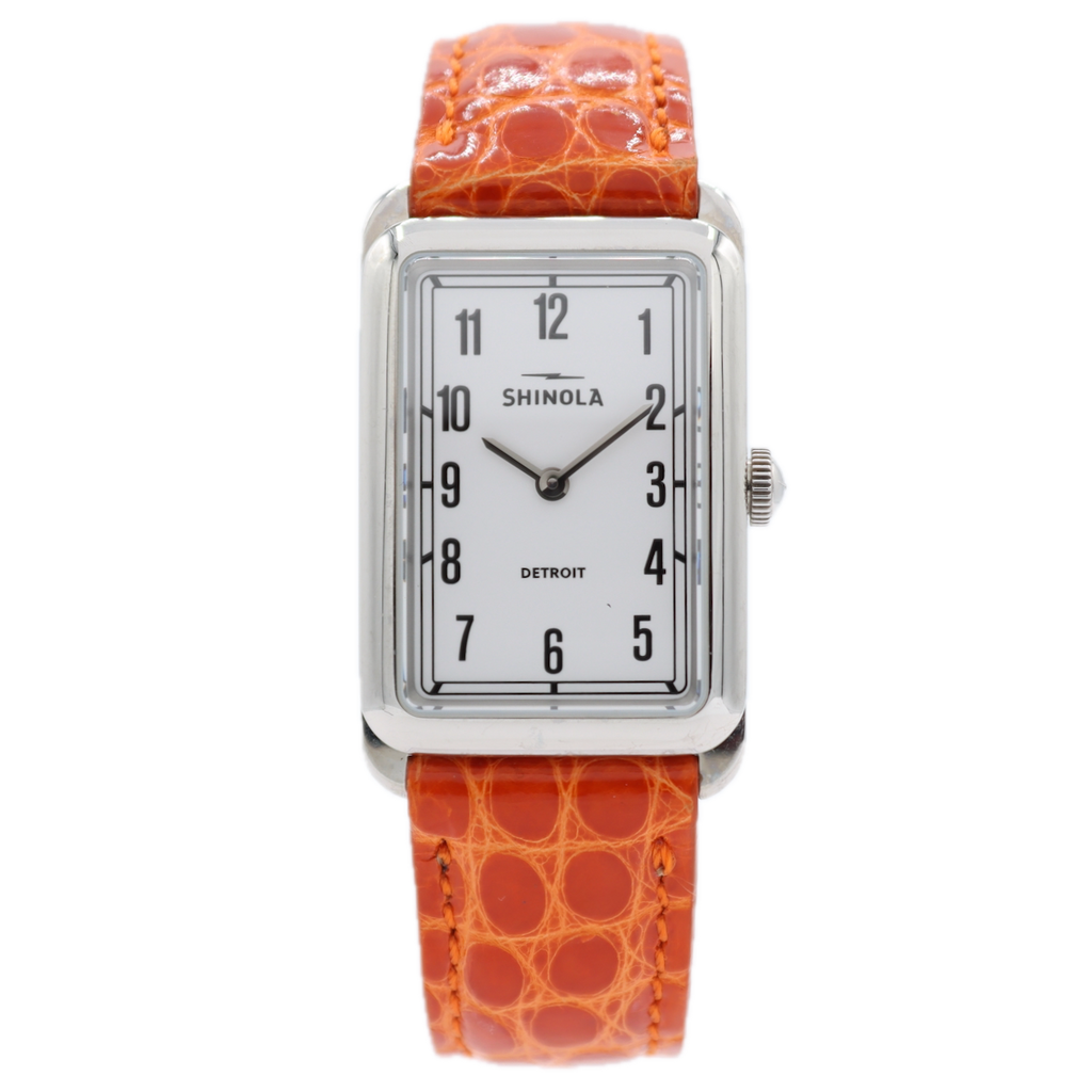 Vintage 24mm Shinola Muldowney White Men's Quartz Wristwatch USA Steel