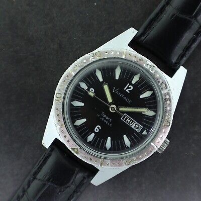 Vintage Vantage Sport 17 Jewel Men's Manual Wind Wristwatch Divers