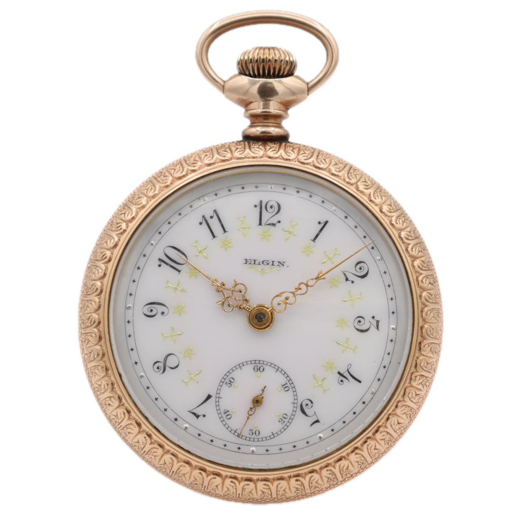Antique 18s 1896 Elgin G.M. Wheeler Multicolor Pocket Watch 148 14k GF USA