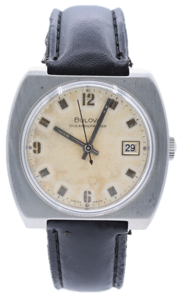 Vintage 35mm 1969 Bulova Oceanographer Men's Mechanical Wristwatch Swiss Steel