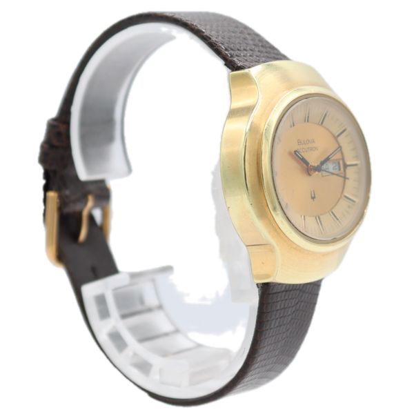 Vintage 37.5mm 1974 Accutron N4 Men's Quartz Wristwatch 2313 USA Gold Plated
