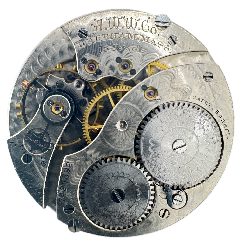 Antique 12s 1894 Waltham 15j Mechanical Pocket Watch Movement 220 USA