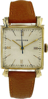 Vintage Longines Men's Mechanical Wristwatch 10L 10k Gold Filled Square Art Deco