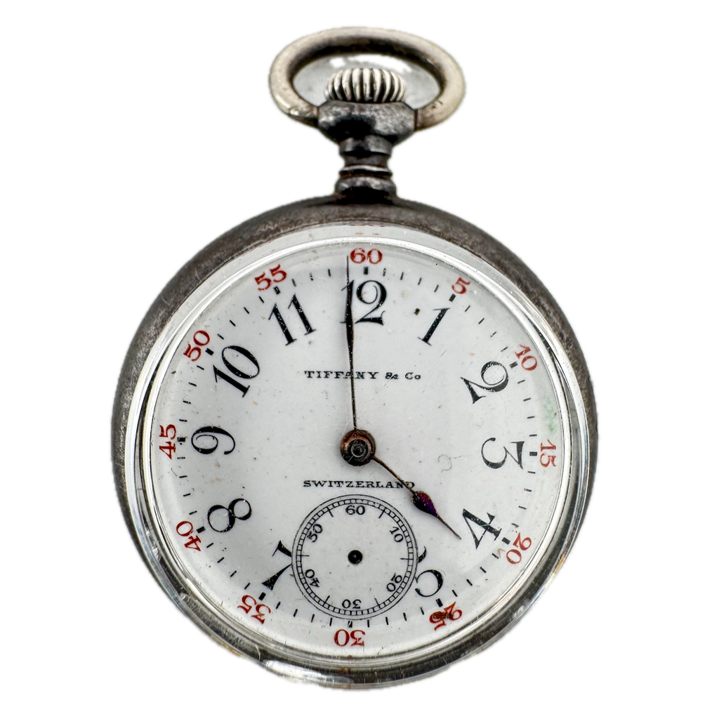 Antique Tiffany 15 Jewel Mechanical Pocket Watch Longines 10.85N GunmetalSwiss