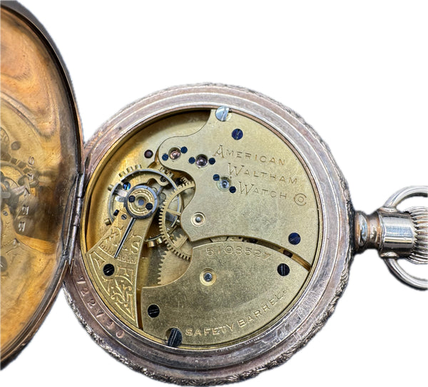 Antique 6 Size Waltham Multicolor Dial Hunter Pocket Watch Grade L Gold Filled