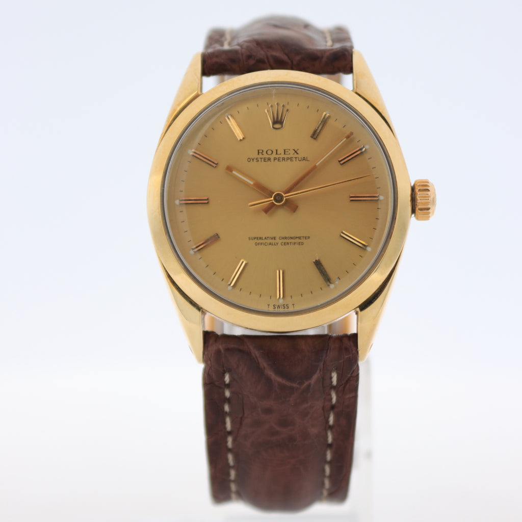 Vintage 34mm 1967 Rolex 1024 Oyster Perpetual Men's Wristwatch 1570 Gold FIlled