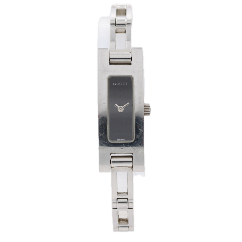 12.5mm Gucci 3900L Black Dial Ladies Quartz Wristwatch ETA 280.002 Swiss S.Steel