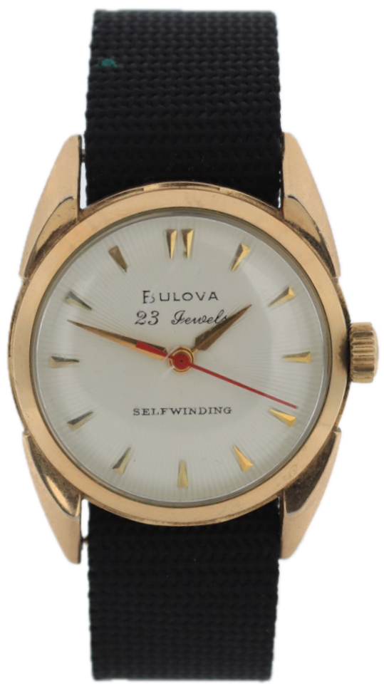 Vintage 1959 Bulova Sunburst Men's Automatic Wristwatch 10 BZAC Steel & 10k RGP