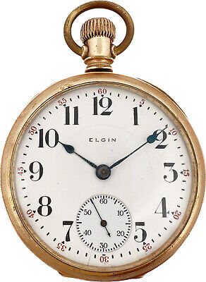 Antique 18 Size Elgin 17 Jewel Pocket Watch 335 Rare Gold Filled Two Piece Runs