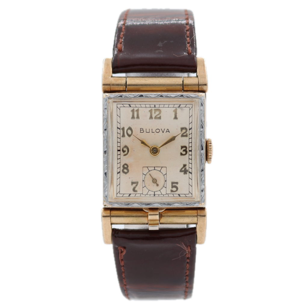 Vintage 22mm 1950 Bulova Photo Watch Men's Mechanical Wristwatch 8AC USA 10kRGP