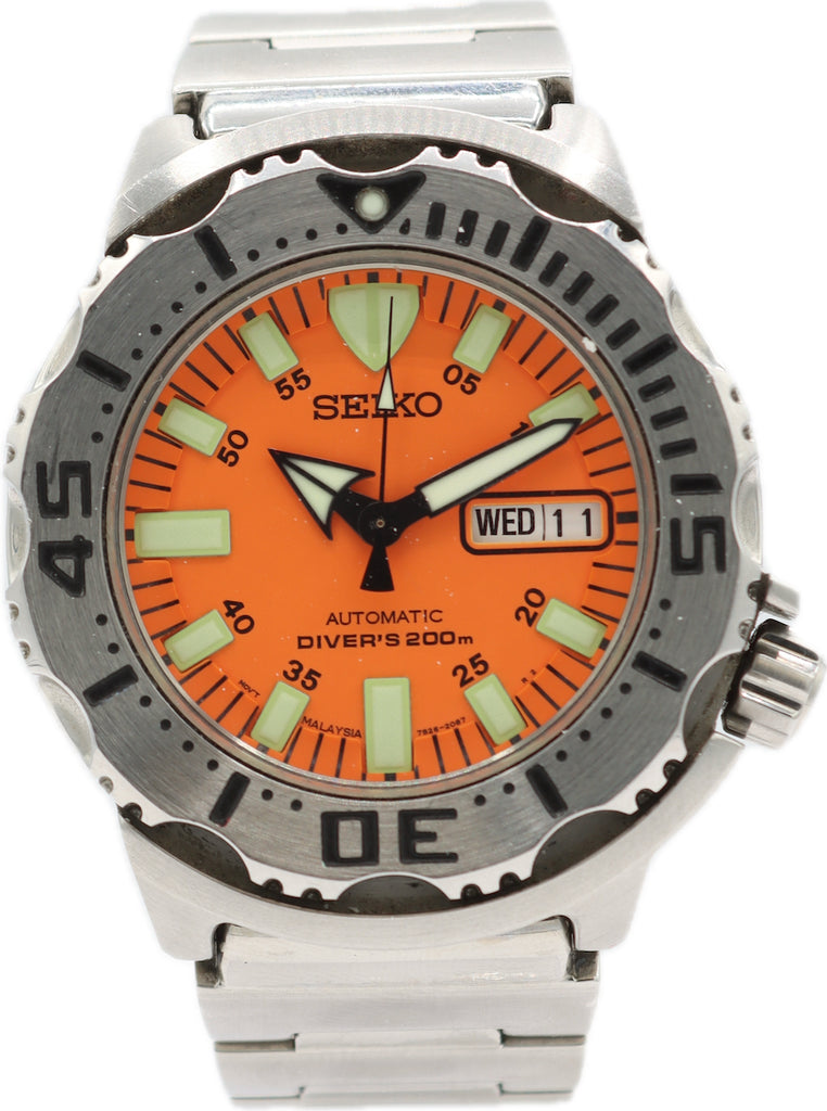 42mm 2007 Seiko SKX781 Orange Monster Men's Automatic Wristwatch 7626 Steel