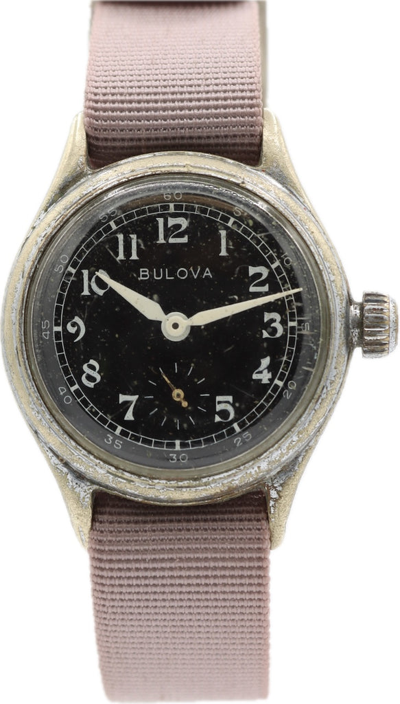 Vintage 32mm Bulova WW2 US Military Men's Mechanical Wristwatch 10 AK USA