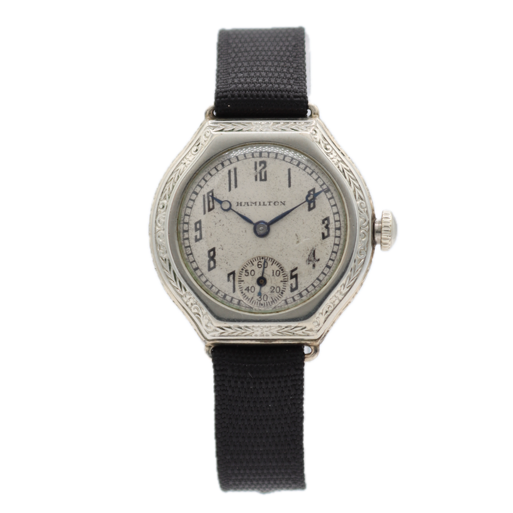 Vintage Hamilton Art Deco Ladies Mechanical Wristwatch 979 USA 14k White GF