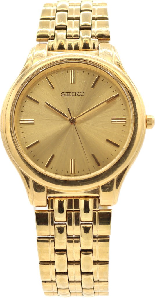 Vintage 34mm Seiko V701-7A90 Dress Men's Quartz Wristwatch V701 Base Metal