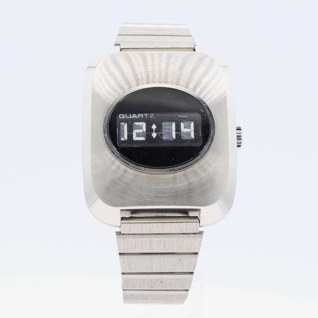 Vintage 38mm Segtronic Epsa-Optel Men's Quartz Wristwatch Stainless Steel