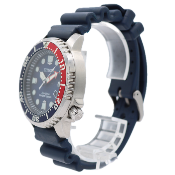 44mm Citizen E168-A14ST01 Pepsi Eco Drive Men's Quartz Wristwatch Japan Steel