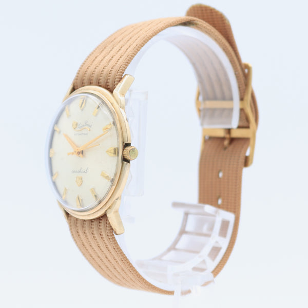 Vintage 33mm Lucien Piccard Seashark Men's Automatic Wristwatch 10k Gold Filled