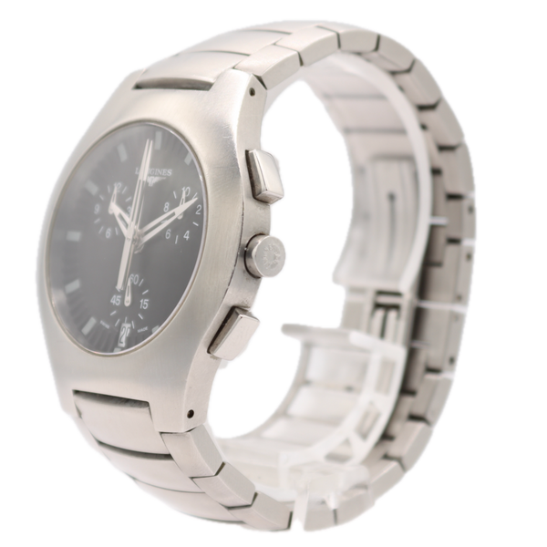 38mm Longines L3.618.4 Oposition Men's Quartz Chronograph Wristwatch Swiss Steel