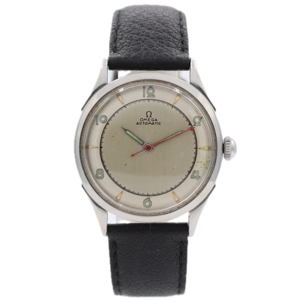 Vintage 1944 Omega 2438-4 Art Deco Men's Bumper Automatic Wristwatch 28.10RA