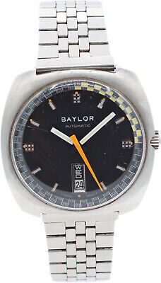 Vintage 37mm Baylor 334.111 Compressor Men's Wristwatch Swiss Made Steel