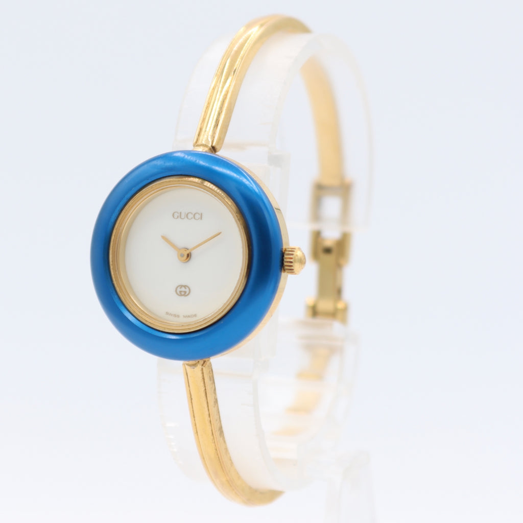 26mm Gucci 11/12 Swap Bezel Ladies Quartz Wristwatch Swiss Gold