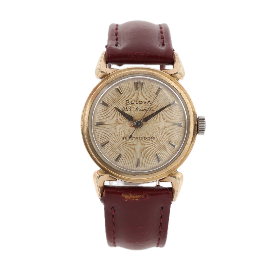 Vintage 1954 Bulova Sunburst Dial Men's Automatic Wristwatch 10 BOAC Swiss