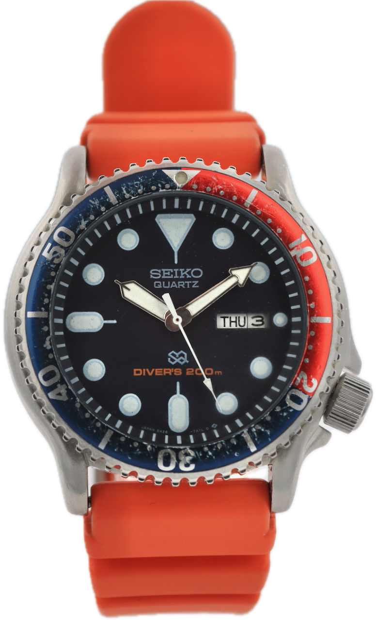 Vintage 1991 Seiko 5H26-7A19 SQ Scuba Diver Pepsi Men's Quartz Vintage 1991 Seiko 5H26-7A19 SQ Scuba Diver Pepsi Men's Quartz