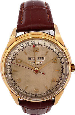 Vintage Ralco Triple Date Men's Mechanical Wristwatch Swiss Spanish Date