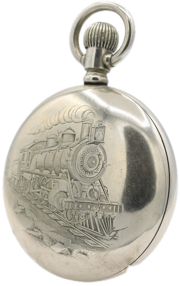 Antique 18s 1902 Waltham Locomotive 19 Jewel Pocket Watch Vanguard Silverode
