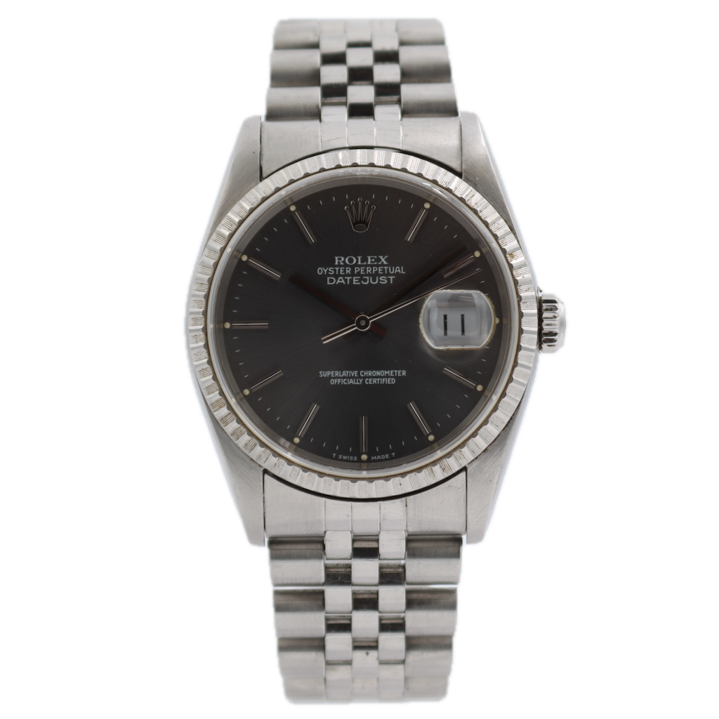 36mm 1997 Rolex 16200 Datejust 36 Men's Automatic Wristwatch Swiss Steel Grey