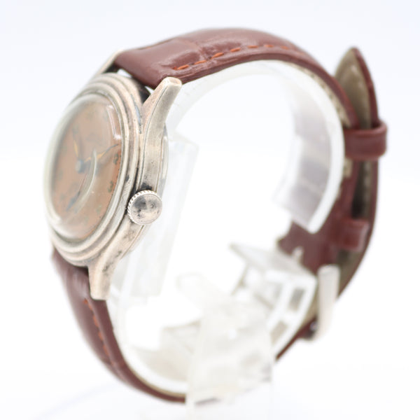 Vintage Pierce Copper Dial Men's Mechanical Wristwatch Swiss Sterling