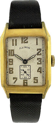 Vintage Illinois 17J Men's Manual Wristwatch Grade 207 10k Gold Filled Art Deco