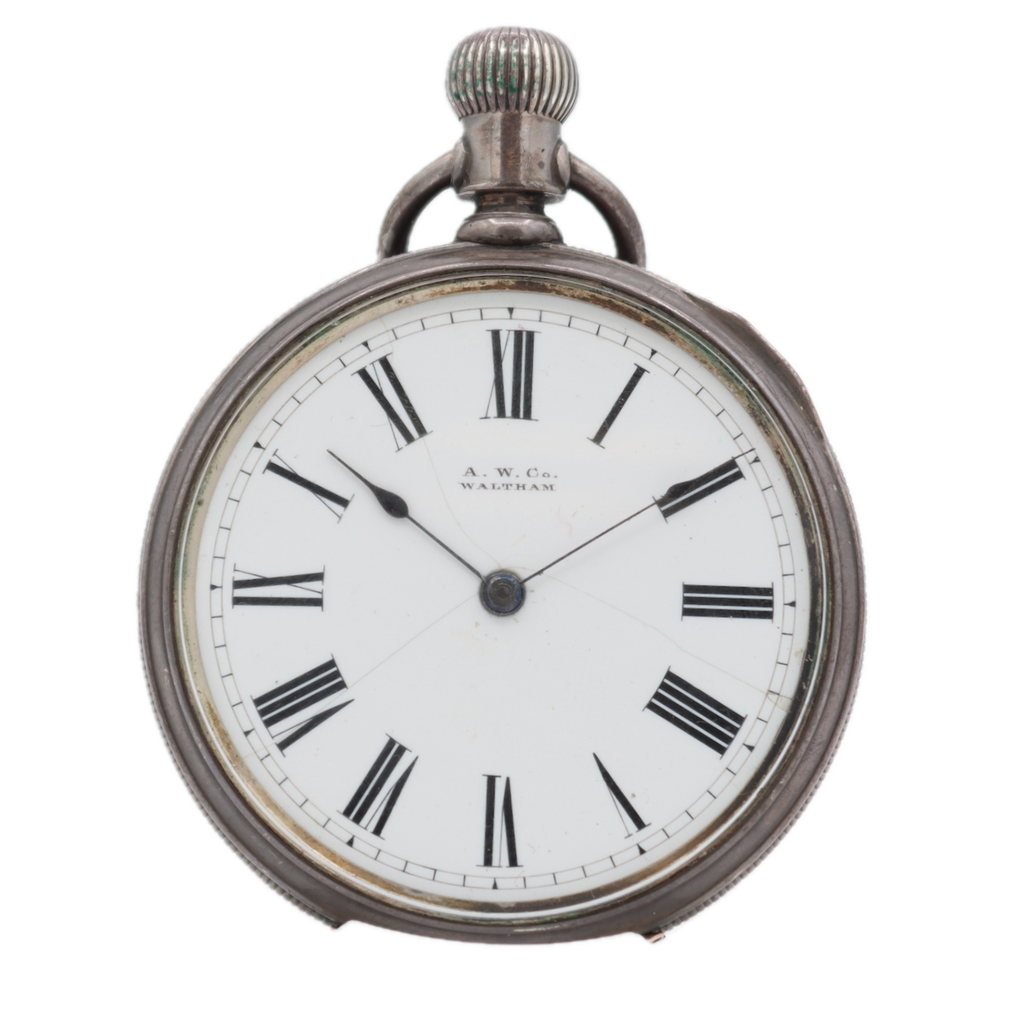 Antique 16s 1890 Waltham 15 Jewel Pocket Watch Riverside Coin Silver USA