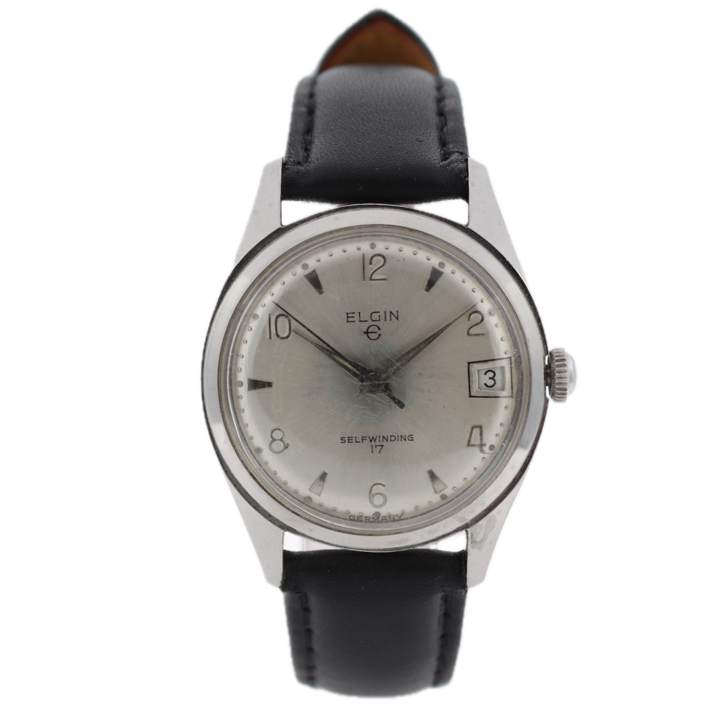 Vintage 33mm Elgin 4805 859 Men's Automatic Wristwatch PUW 1261 Germany Steel