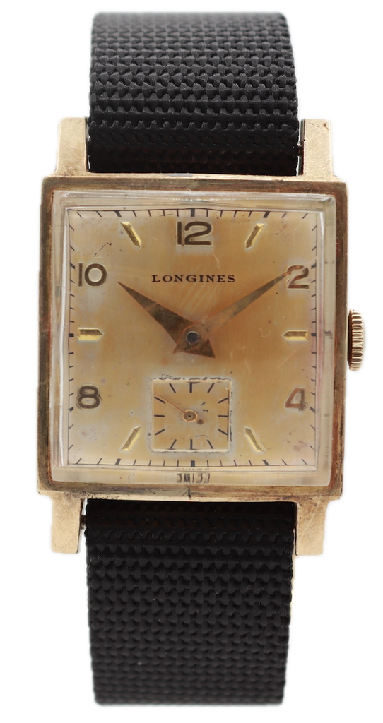 Vintage Longines Square Faceted Crystal Men's Mechanical