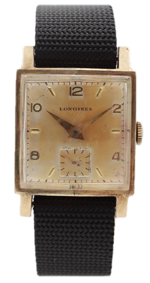 Vintage Longines Square Faceted Crystal Men's Mechanical