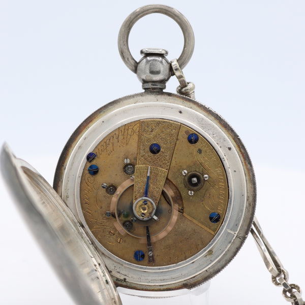 Antique 18s 1870 Appleton Tracy & Co. Key Wind Hunter Pocket Watch Coin Silver