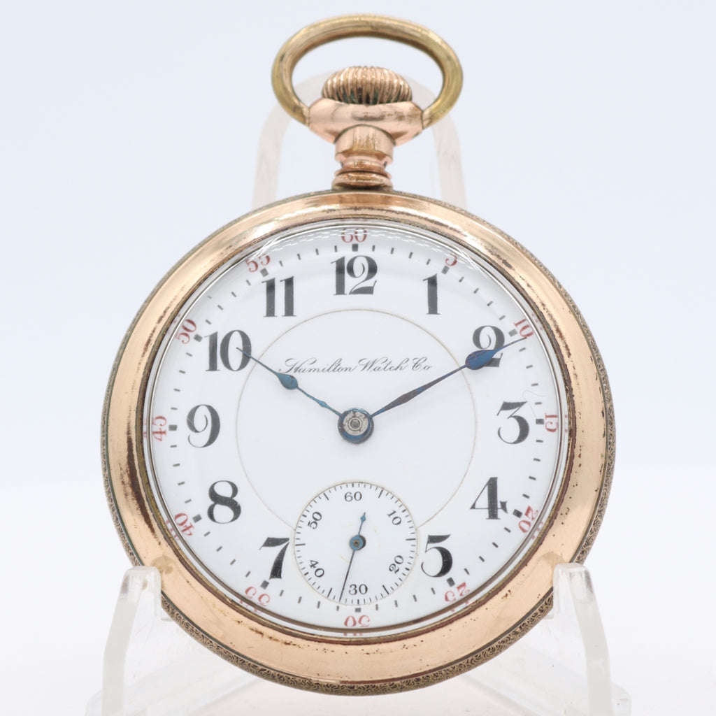 Antique 18s 1902 Hamilton 21j Mechanical Railroad Pocket Watch 940 Gold FIlled