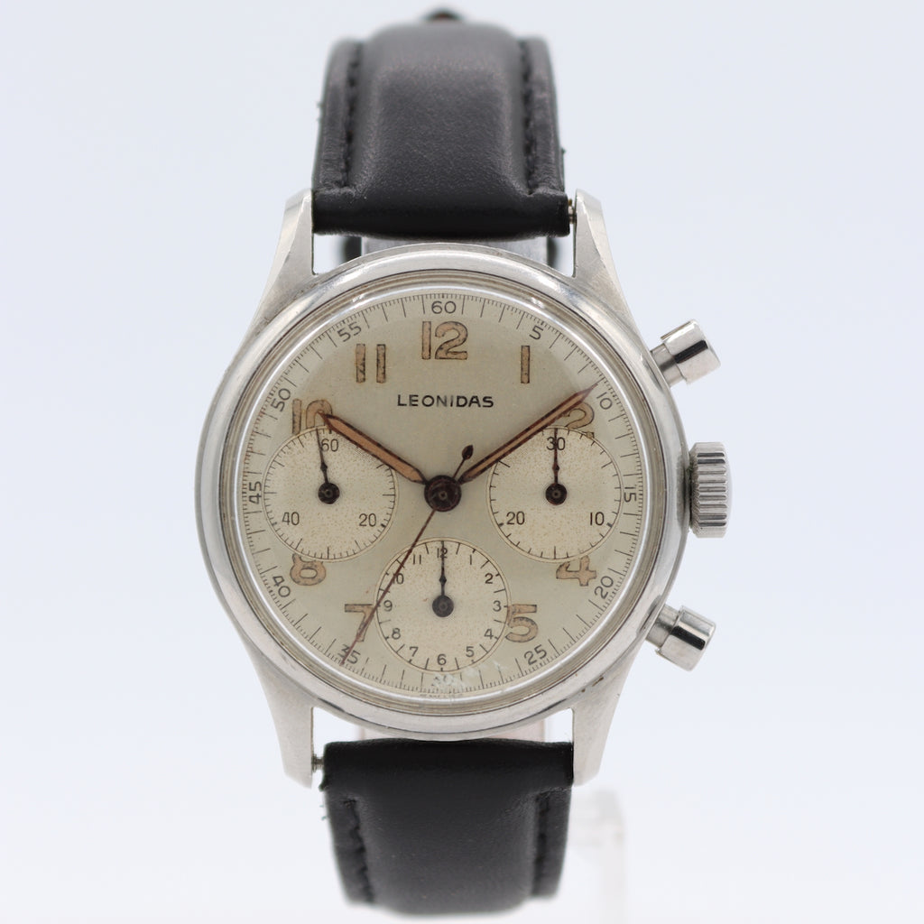 Vintage Leonidas 754 Men's Chronograph Wristwatch Valjoux 72 Steel Pre Heuer
