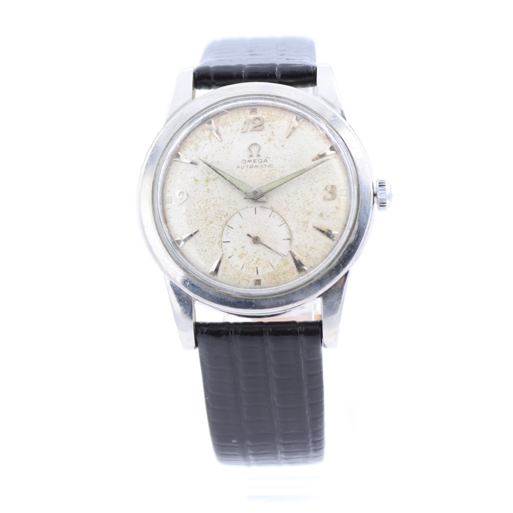 Vintage 34mm Omega 2576-12 Men's Bumper Automatic Wristwatch 542 Swiss Steel