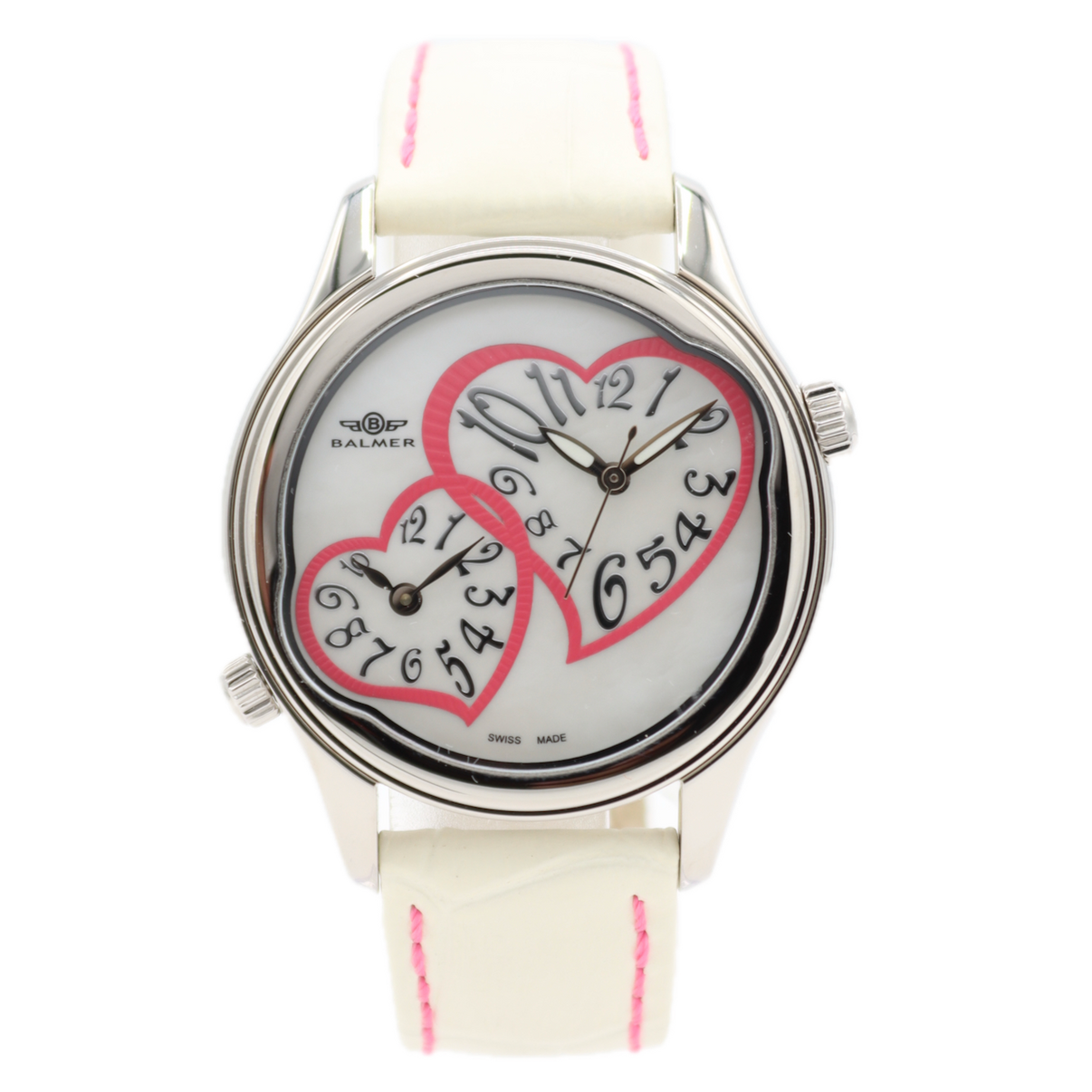 Balmer Dual Pink Heart MOP Dial 131