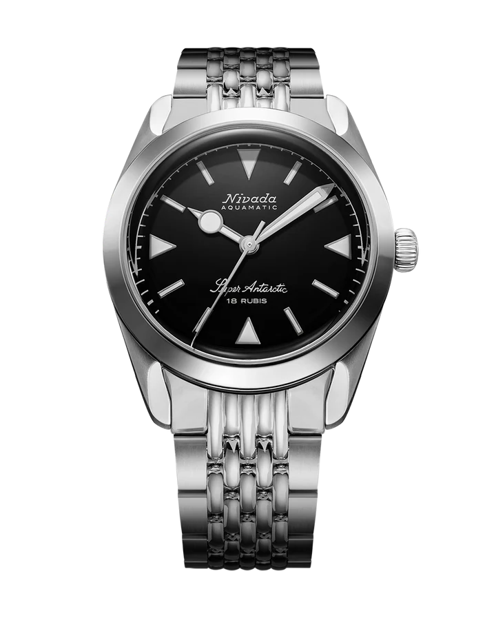 Nivada Grenchen Super Antarctic Black White Luminova 35014M04