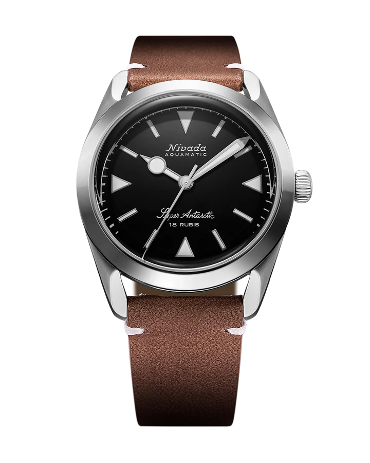 Nivada Grenchen Super Antarctic Black White Luminova 35014M14