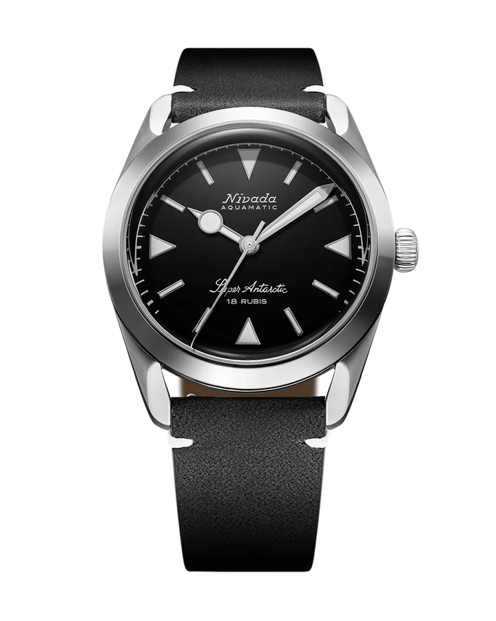 Nivada Grenchen Super Antarctic Black White Luminova 35014M15