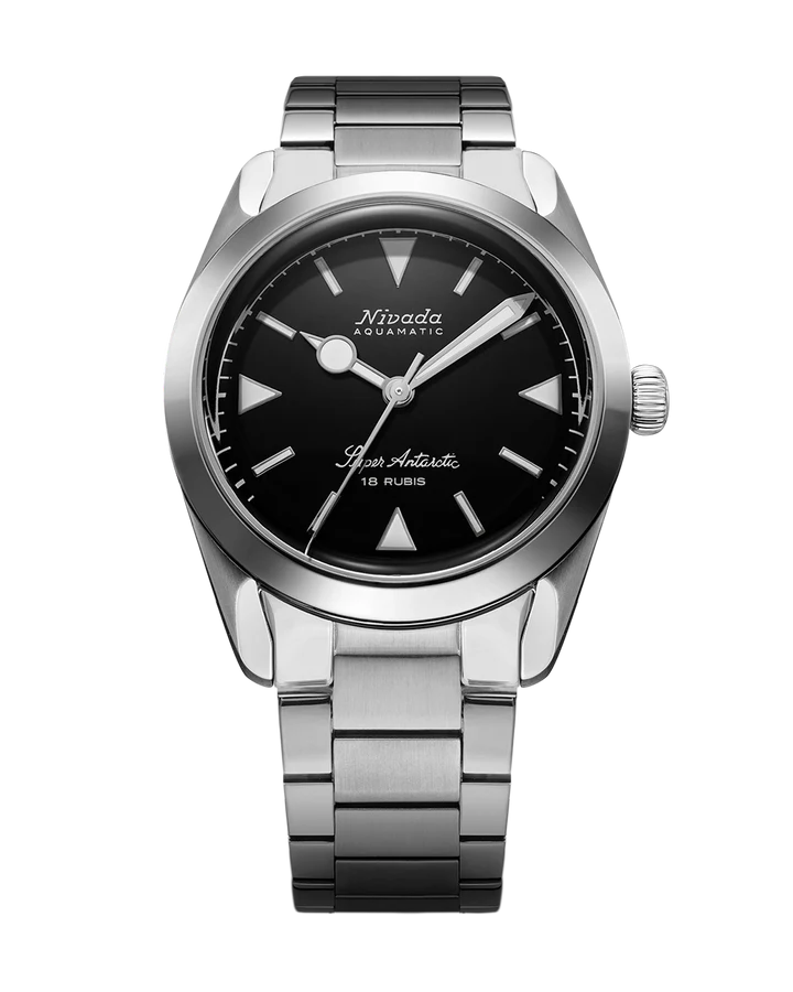 Nivada Grenchen Super Antarctic Black White Luminova 35014M20