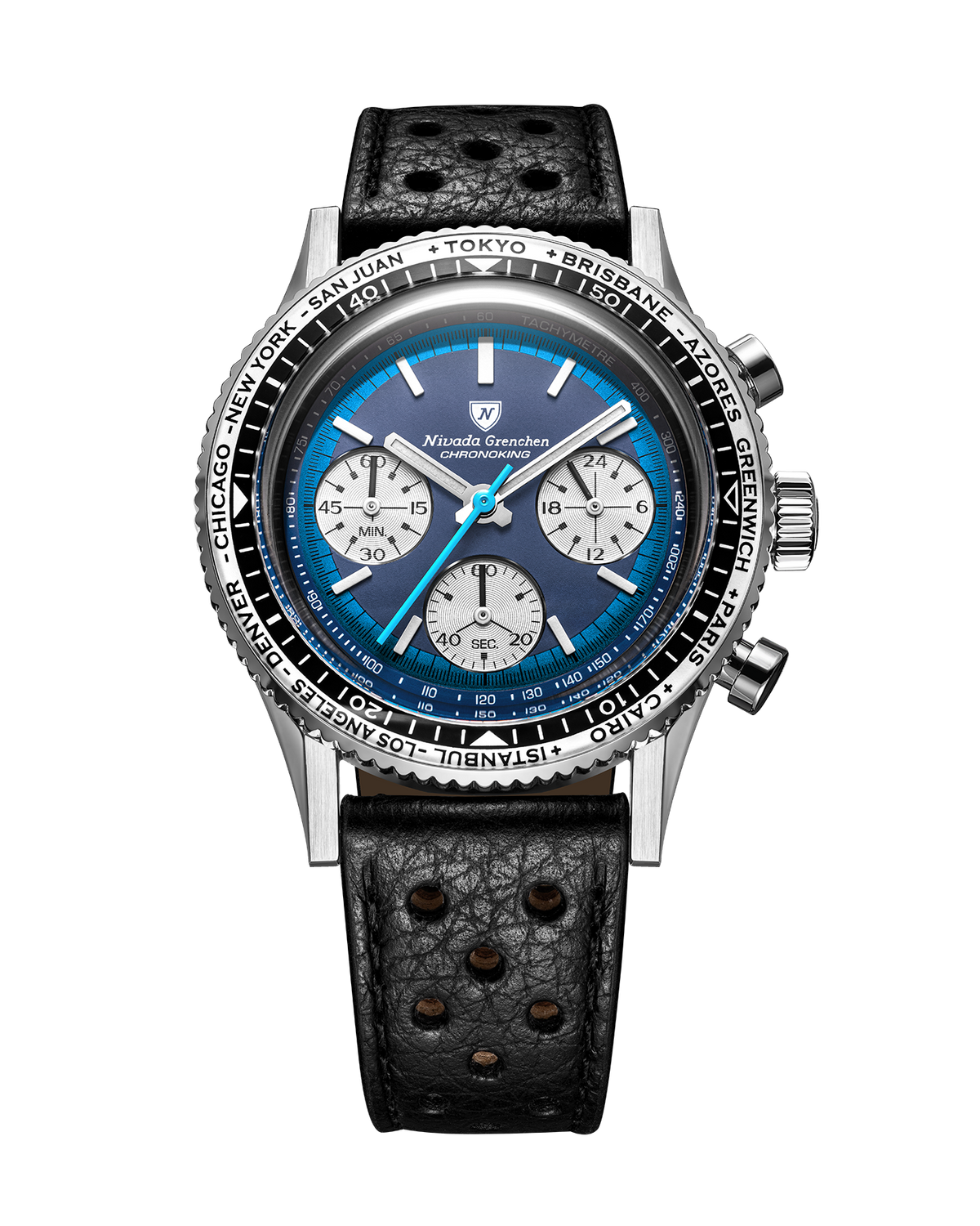 Nivada Grenchen Chronoking Racing Blue Lagoon 87054Q10