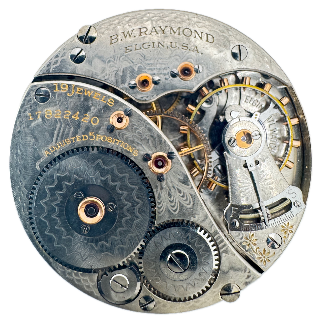 Antique 16s 1914 Elgin 19j Mechanical Railroad Pocket Watch Movement 372 USA
