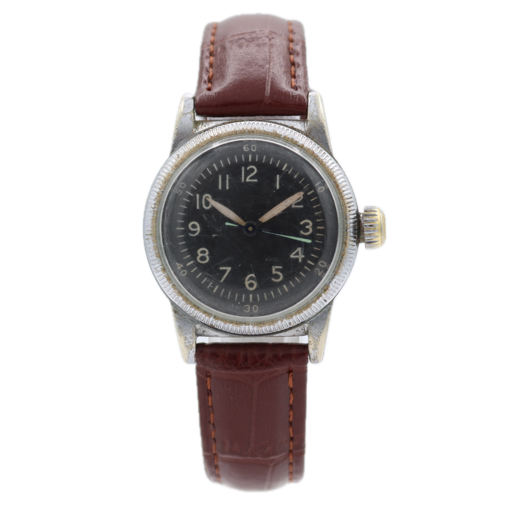 1942 Waltham Type A-11 Men's Mechanical Wristwatch USA Steel & Gold Coin Edge