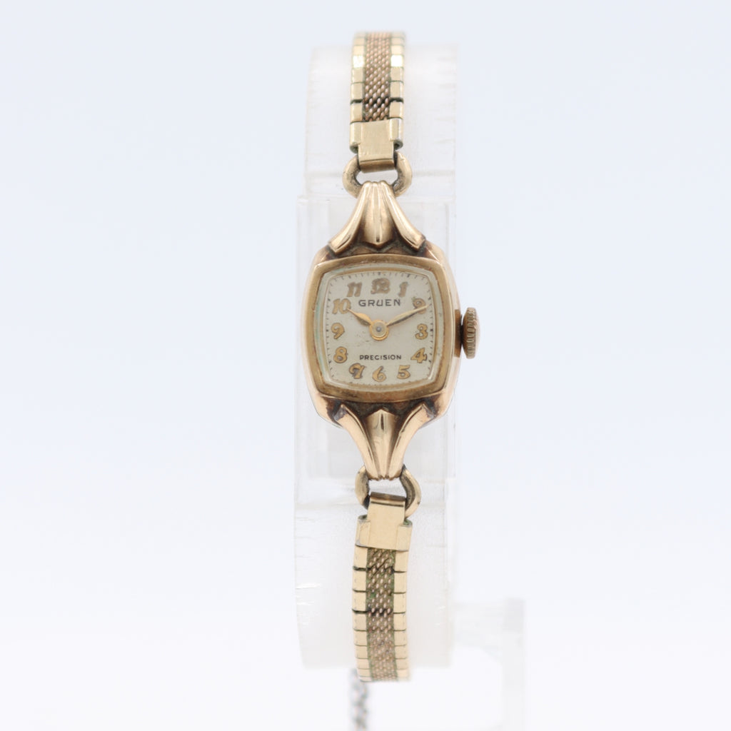 Vintage 14mm Gruen 275617 Precision 17j Ladies Mechanical Wristwatch 275 10k GF